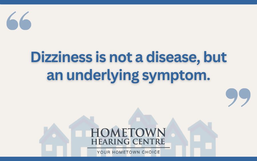 Feature image with quote about how dizziness is a symptom of a more concerning issue.