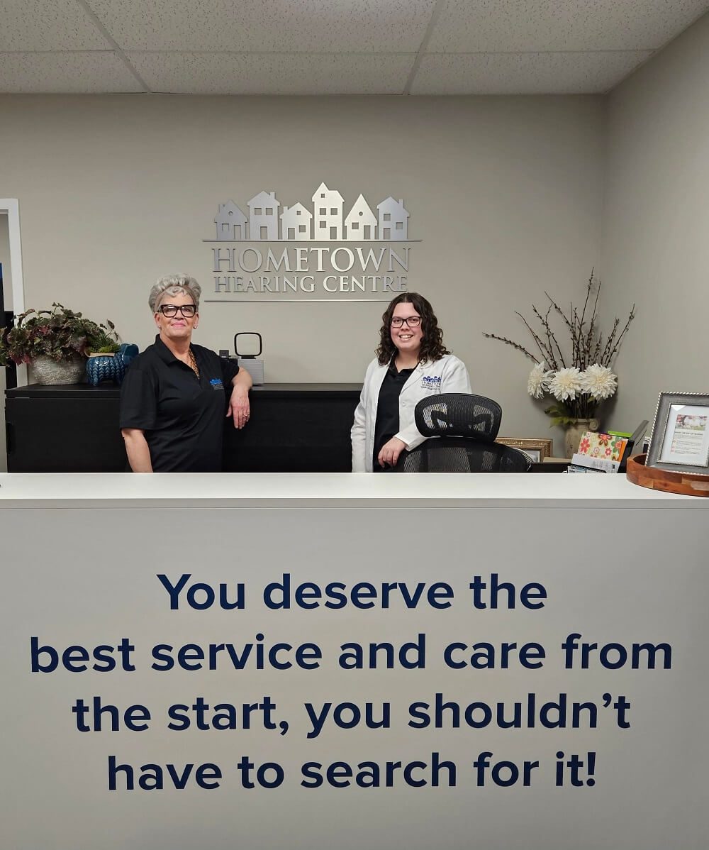 A Hometown Hearing Centre Hearing Doctor with Client Care Coordinator